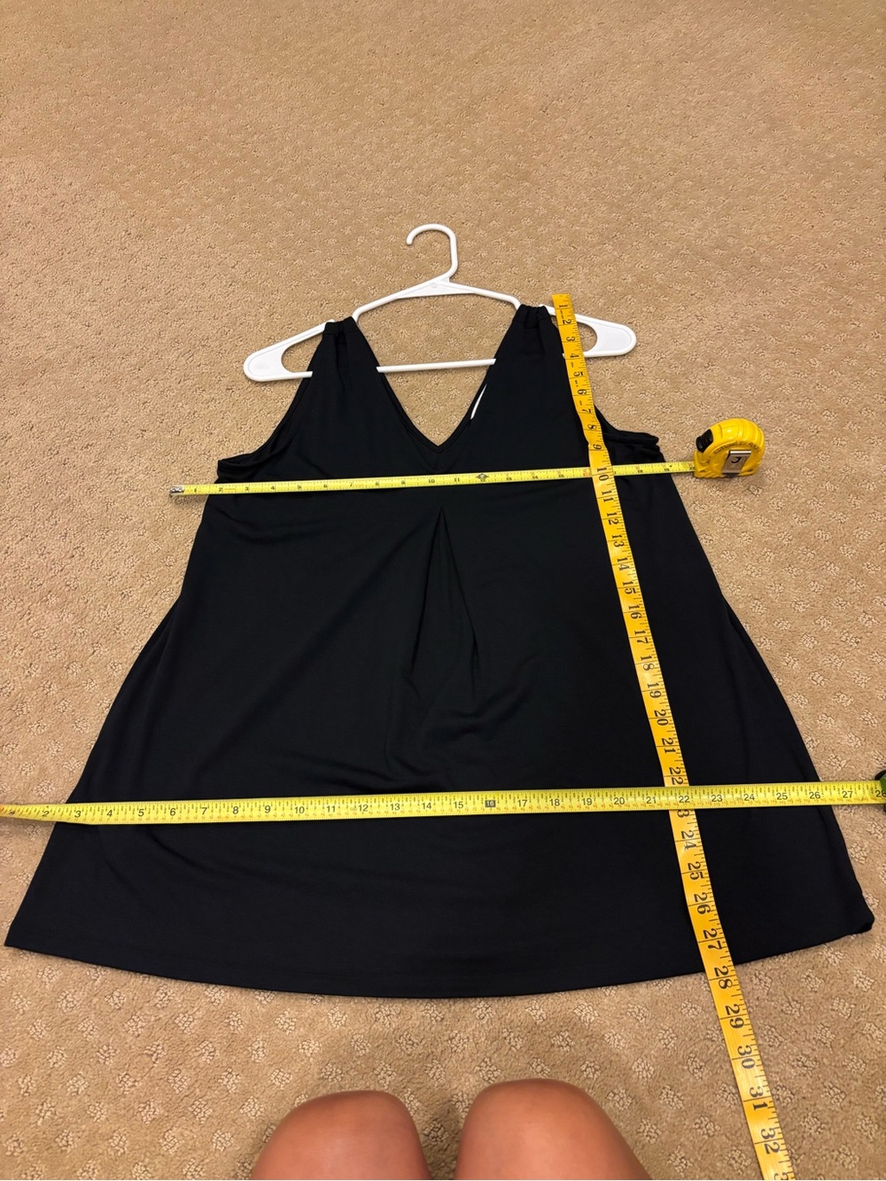 Tommy Bahama Black Modal V Neck Pleated Swing Tank Top Small Sleeveless